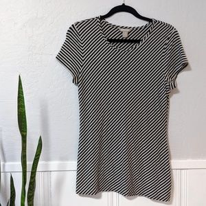 Banana Republic Black & Cream Stripe Tshirt